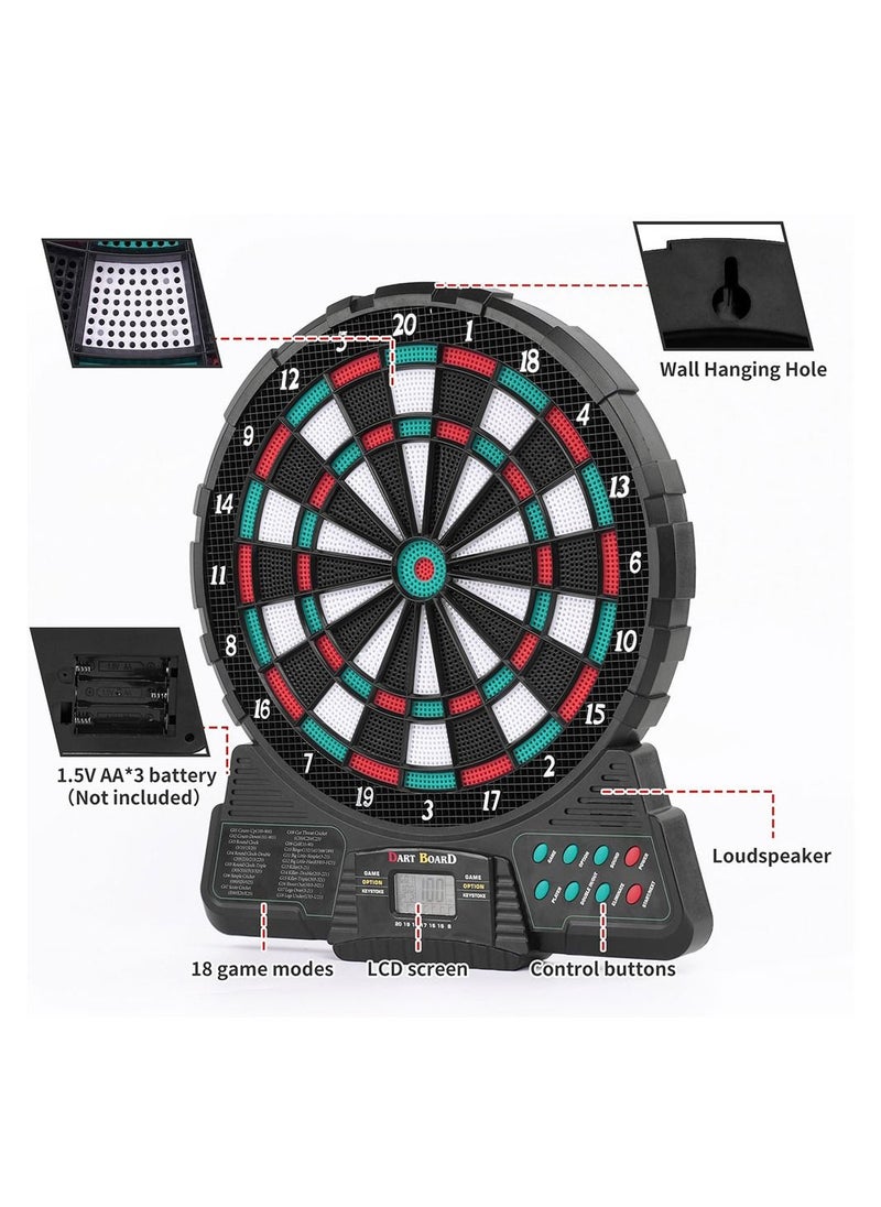 Generic - Electronic Automatic Scoring 12 inch Dart Board Set with Music and Sound Reminding LCD Digital Scoring - Image 1