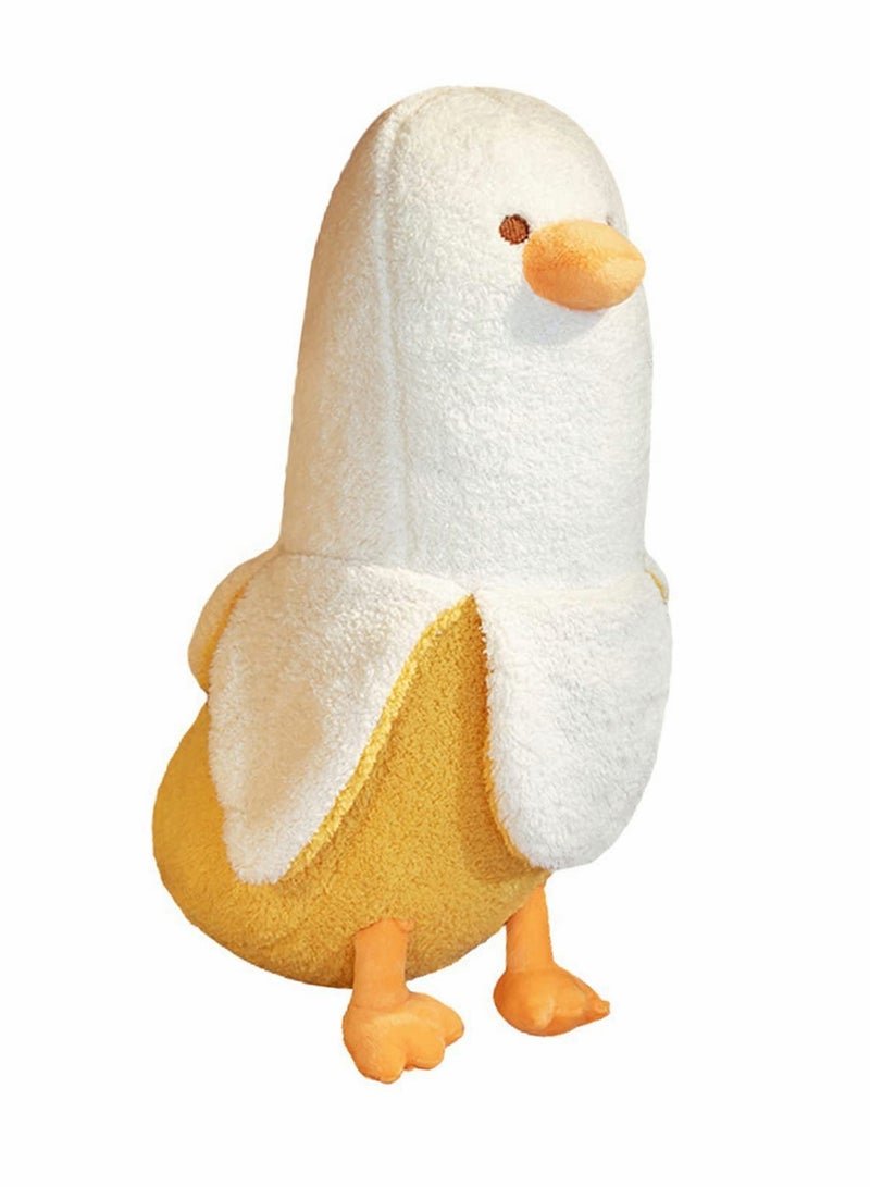 Adorable Banana Duck Plush Toy, Adorable Stuffed Animal Pillow for Kids, Suitable Gift for Girls & Boys, White 19.7" - Image 1