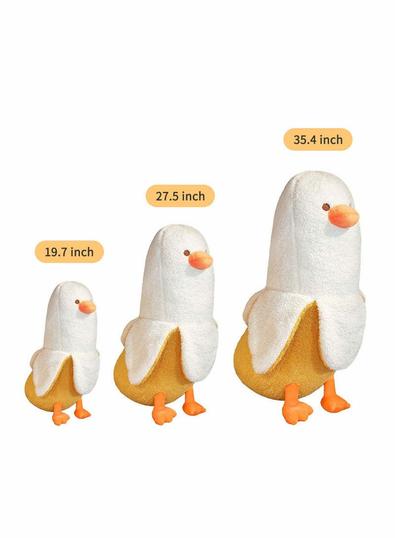 Adorable Banana Duck Plush Toy, Adorable Stuffed Animal Pillow for Kids, Suitable Gift for Girls & Boys, White 19.7" - Image 2
