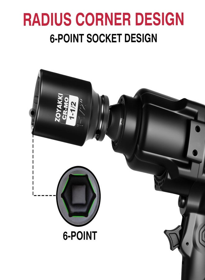 ZOYAKKI 6-Point 1/2-Inch Drive Deep Impact Socket- 1-1/2" (SAE), CR-MO, 1/2-inch Drive 6 Point Axle Nut Socket for Easy Removal of Axle Shaft Nuts (1-1/2") - Image 4