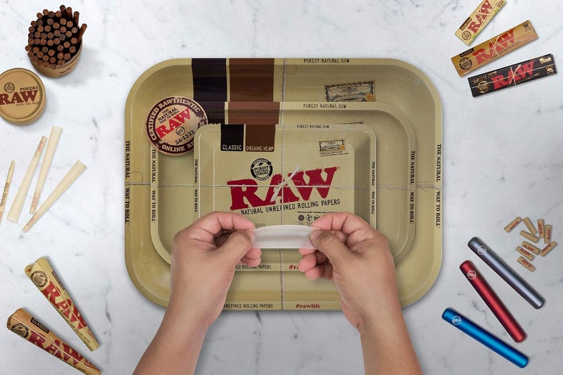 Raw Classic Rolling Tray | Size - Mini | Quality Metal and Curved Corners - No Creases - Image 4