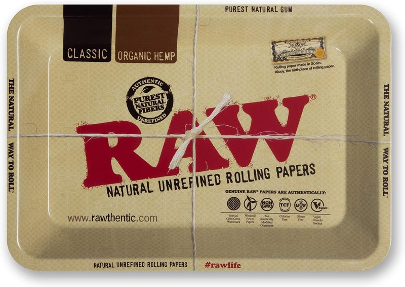 Raw Classic Rolling Tray | Size - Mini | Quality Metal and Curved Corners - No Creases - Image 1