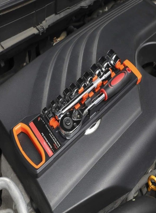 HELLARO Tool kit 12 in 1 Socket set Chrome Vanadium Combination half Socket Wrench Set with Ratchet Spanner Car Repair Tool Set - Image 2