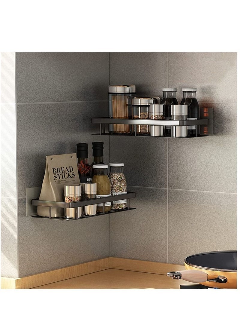 2 Packs Bathroom Shower Shelf, Bathroom Organizer Shower Caddy Shelf, Bathroom Storage Shelf, Wall Shelf, No Drilling wall mounted Shower Shelves Black - Image 5
