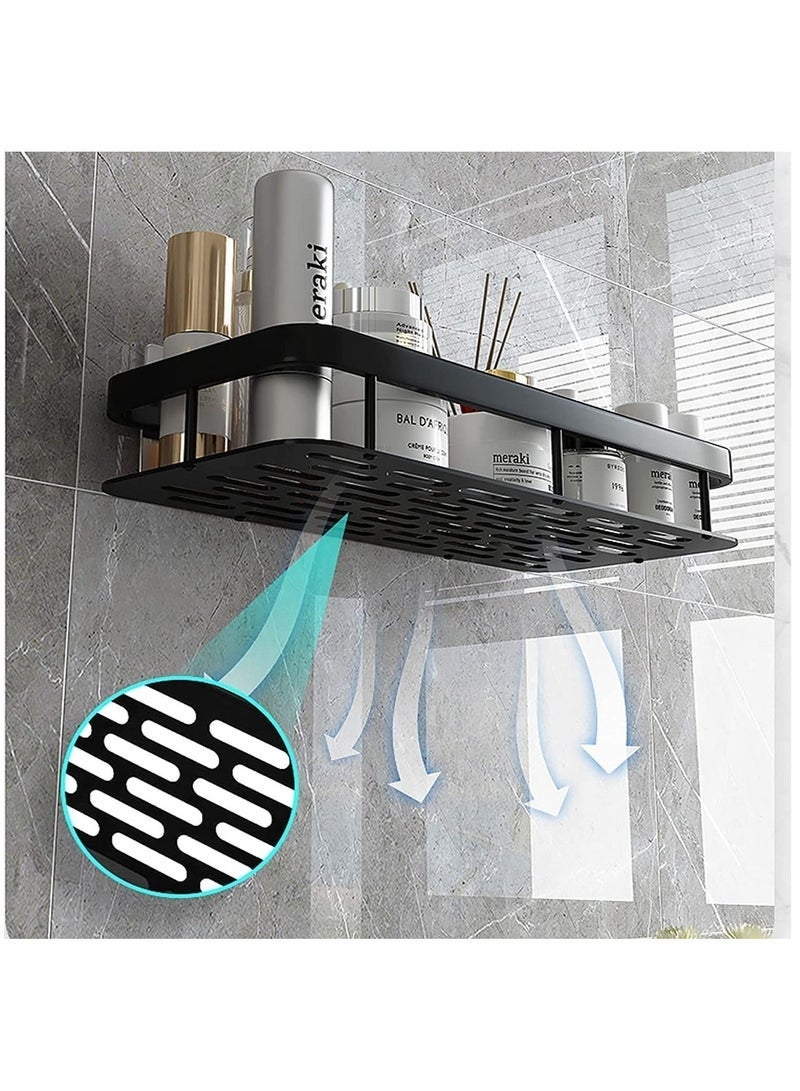2 Packs Bathroom Shower Shelf, Bathroom Organizer Shower Caddy Shelf, Bathroom Storage Shelf, Wall Shelf, No Drilling wall mounted Shower Shelves Black - Image 4