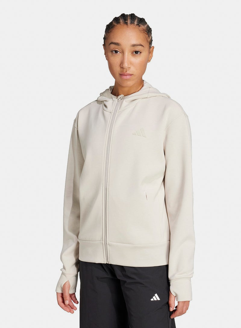 Adidas D4T Workout Full Zip Hooded Sweatshirt - Image 1