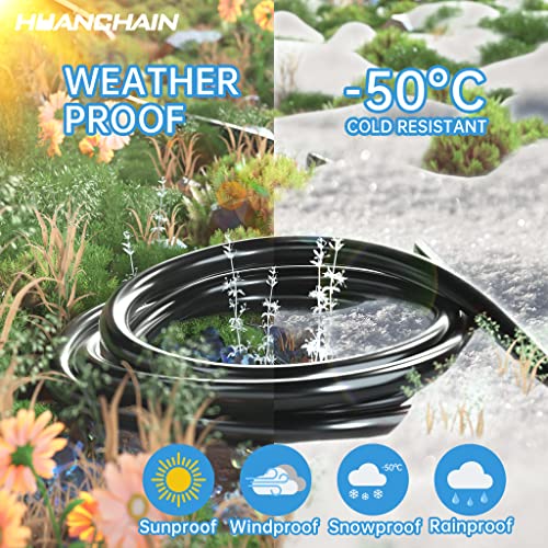 HUANCHAIN Indoor Outdoor Black Extension Cord 15 ft Waterproof, 16/3 Gauge Flexible Cold-Resistant Appliance Extension Cable Outside, 13A 1625W 16AWG SJTW, 3 Prong Heavy Duty Electric Cord, ETL - Image 4