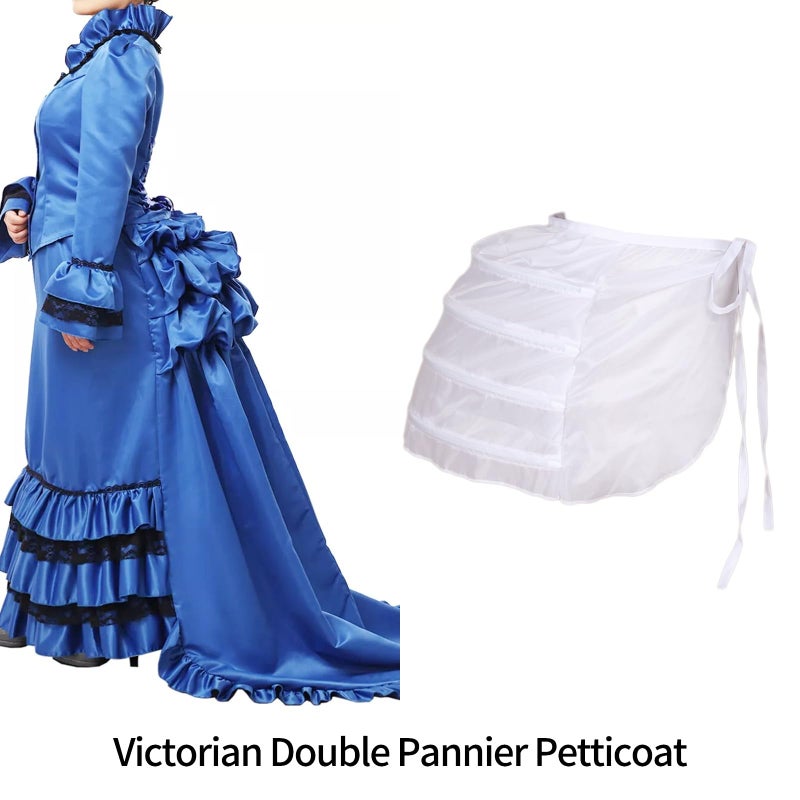 BBSET Women's Victorian Bustle Hoop Skirt Crinoline Cage Pannier, Back bustle cage for Dress Gown, Victorian pannier, Victorian undergarment, Crinoline petticoat Prom Dress - Image 5
