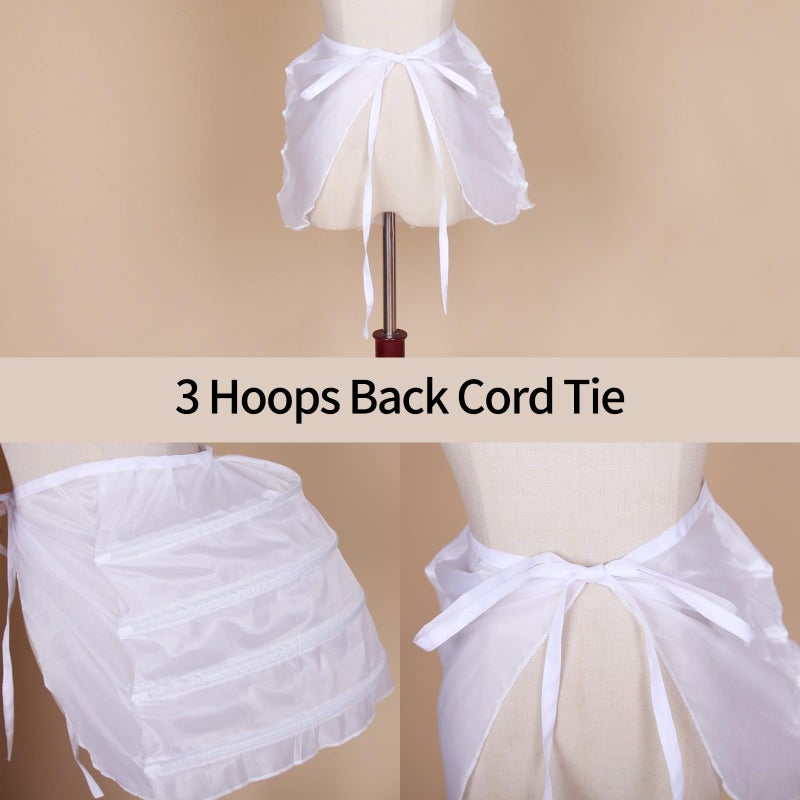 BBSET Women's Victorian Bustle Hoop Skirt Crinoline Cage Pannier, Back bustle cage for Dress Gown, Victorian pannier, Victorian undergarment, Crinoline petticoat Prom Dress - Image 4