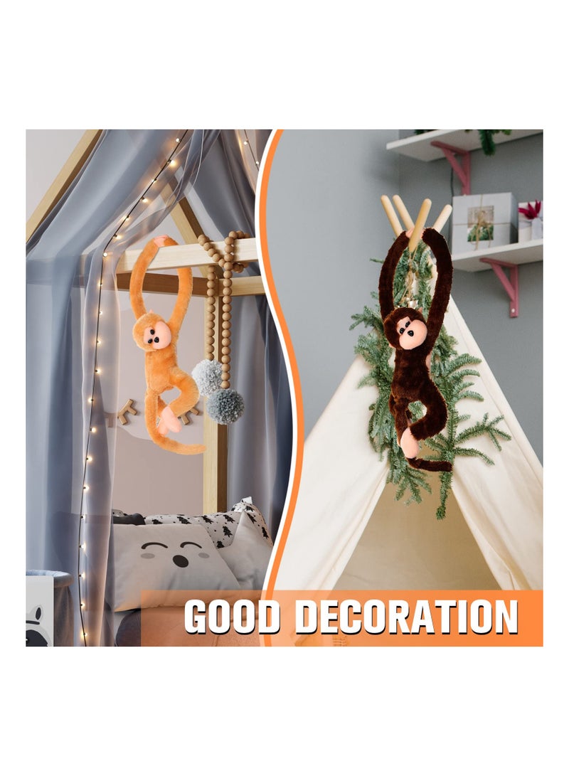 KASTWAVE 4 Packs Stuffed Monkey Hanging Monkey Stuffed Animal Monkey Plush Toy with Hook and Loop Fasteners Hands Large Stuffed Animal, Monkey Hanging 23 Inch for Adults Gifts Decors - Image 4