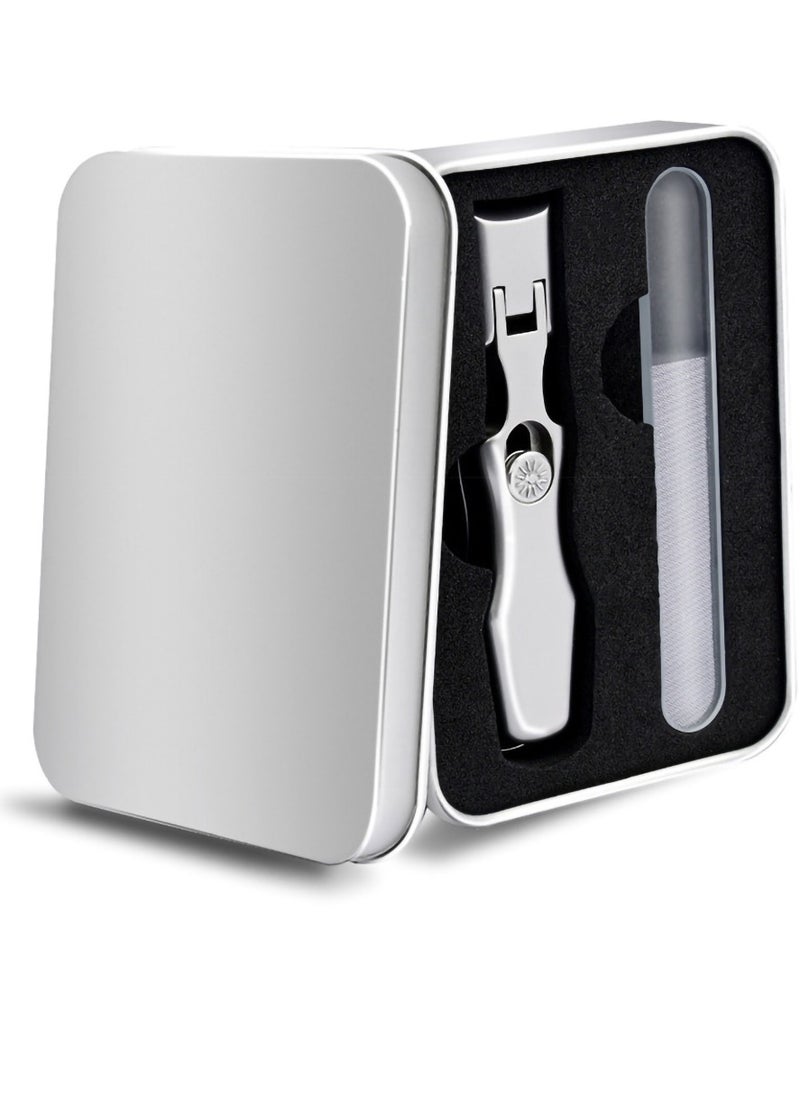 SYOSI - Nail Clippers for Men Thick Nails Professional Extra Large Heavy Duty Toe Nail Clippers for Seniors, Stainless Steel Wide Jaw Opening No Splash Fingernail Cutters Long Handle with Catcher File - Image 1
