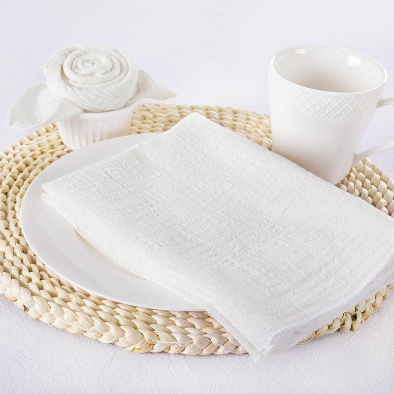 MLMW Ivory White Cloth Napkins Set of 6 Summer Linen Dinner Napkins Cloth Bulk Washable 165165 for Wedding Party Baby Bridal Shower Birthday Table Decorations - Image 5