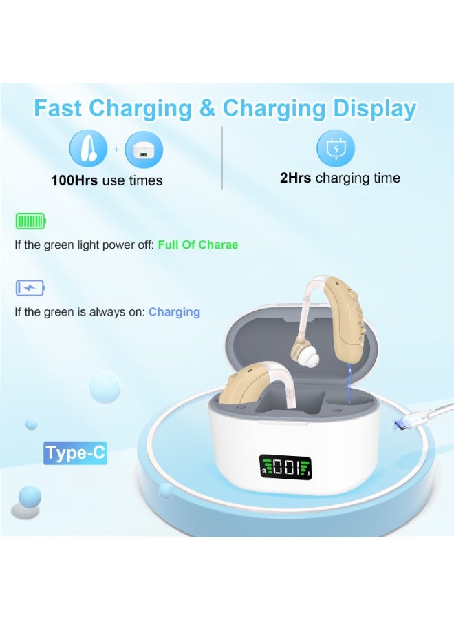 Rechargeable Hearing Aid for Seniors Adults with Noise Cancelling, 16-Channel Digital Invisible Hearing Aids Amplifier with Volume Control - Image 3