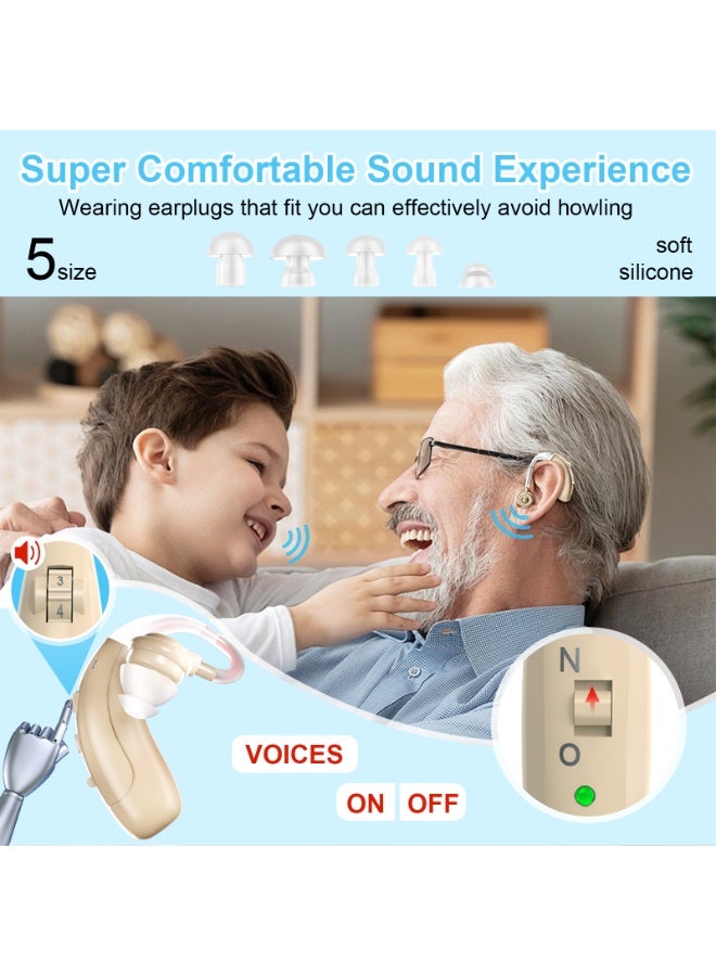 Rechargeable Hearing Aid for Seniors Adults with Noise Cancelling, 16-Channel Digital Invisible Hearing Aids Amplifier with Volume Control - Image 5