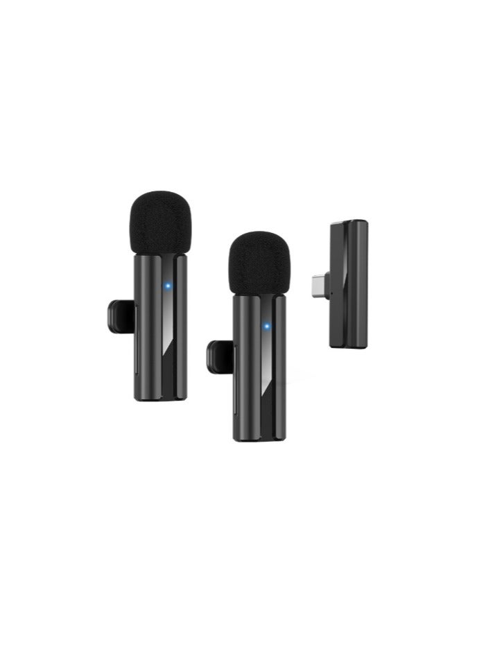 Wireless Bluetooth collar microphone, one-to-two mobile phone live noise reduction recording karaoke special equipment, radio microphone  - Image 1