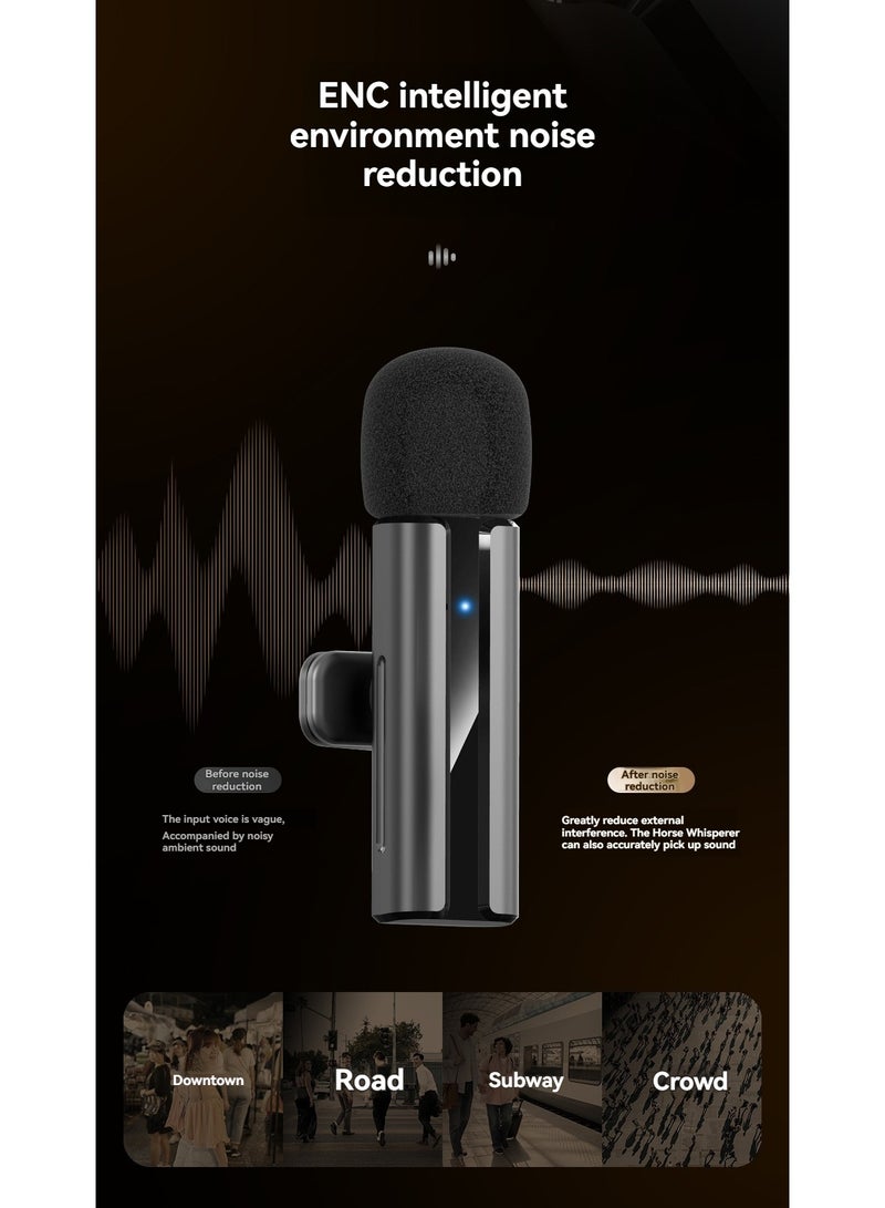 Wireless Bluetooth collar microphone, one-to-two mobile phone live noise reduction recording karaoke special equipment, radio microphone  - Image 3