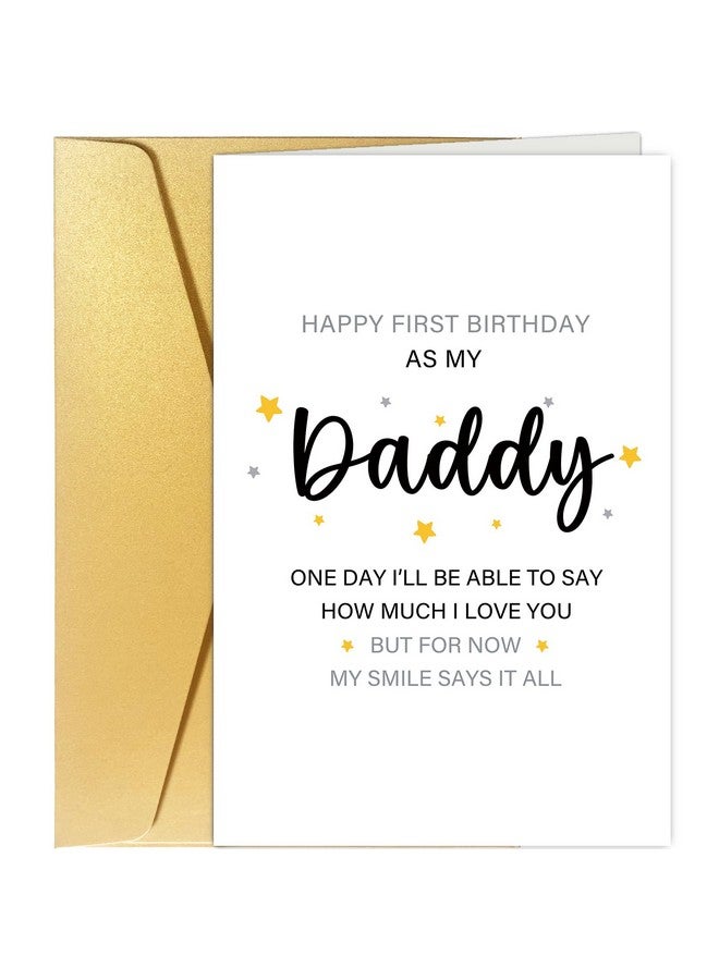 Spercy First Birthday As Daddy Card, Poem Birthday Card For Daddy, New Dad Birthday Card, Birthday Card Gift For Dad From Baby Son Daughter - Image 1