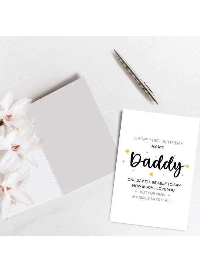 Spercy First Birthday As Daddy Card, Poem Birthday Card For Daddy, New Dad Birthday Card, Birthday Card Gift For Dad From Baby Son Daughter - Image 3