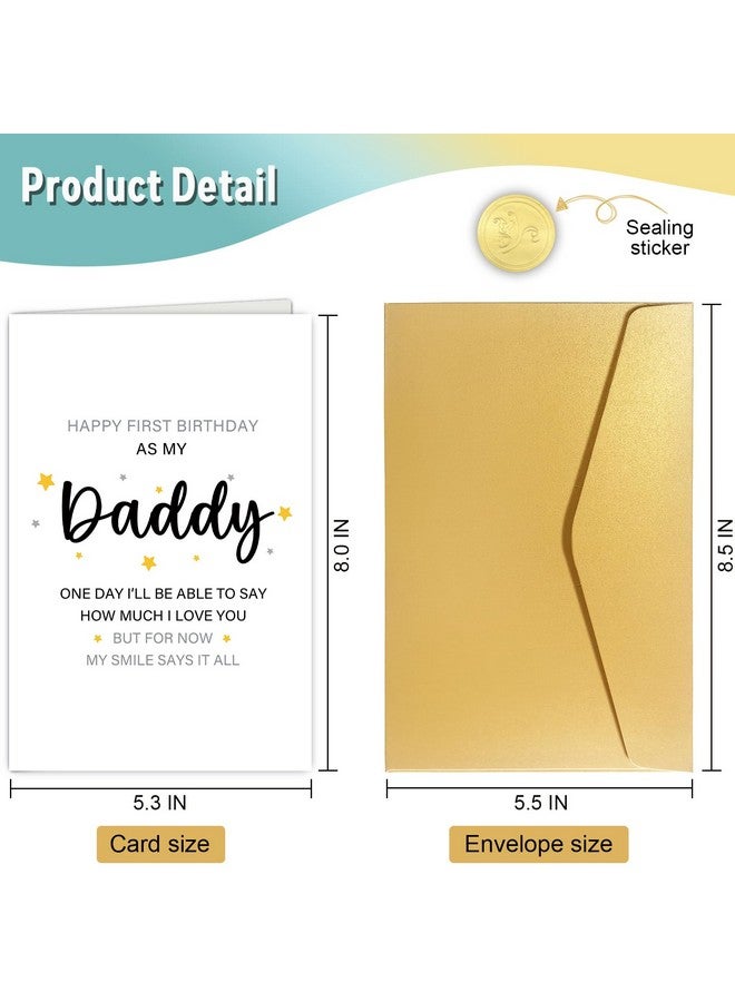 Spercy First Birthday As Daddy Card, Poem Birthday Card For Daddy, New Dad Birthday Card, Birthday Card Gift For Dad From Baby Son Daughter - Image 2