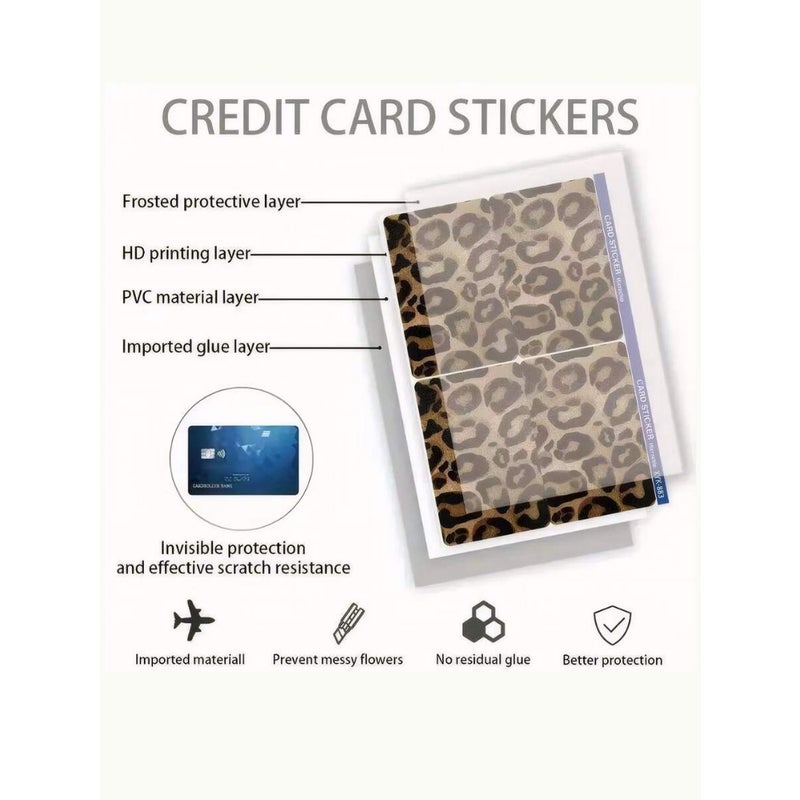 1pc/4pcs Creative Pattern Credit Card Stickers, Fingerprint and Scratch Resistant, Ultra-Thin Waterproof, Suitable For Debit Cards, Transit Cards And Credit Cards, Special Stickers, Back To School, School  Supplies - Image 3