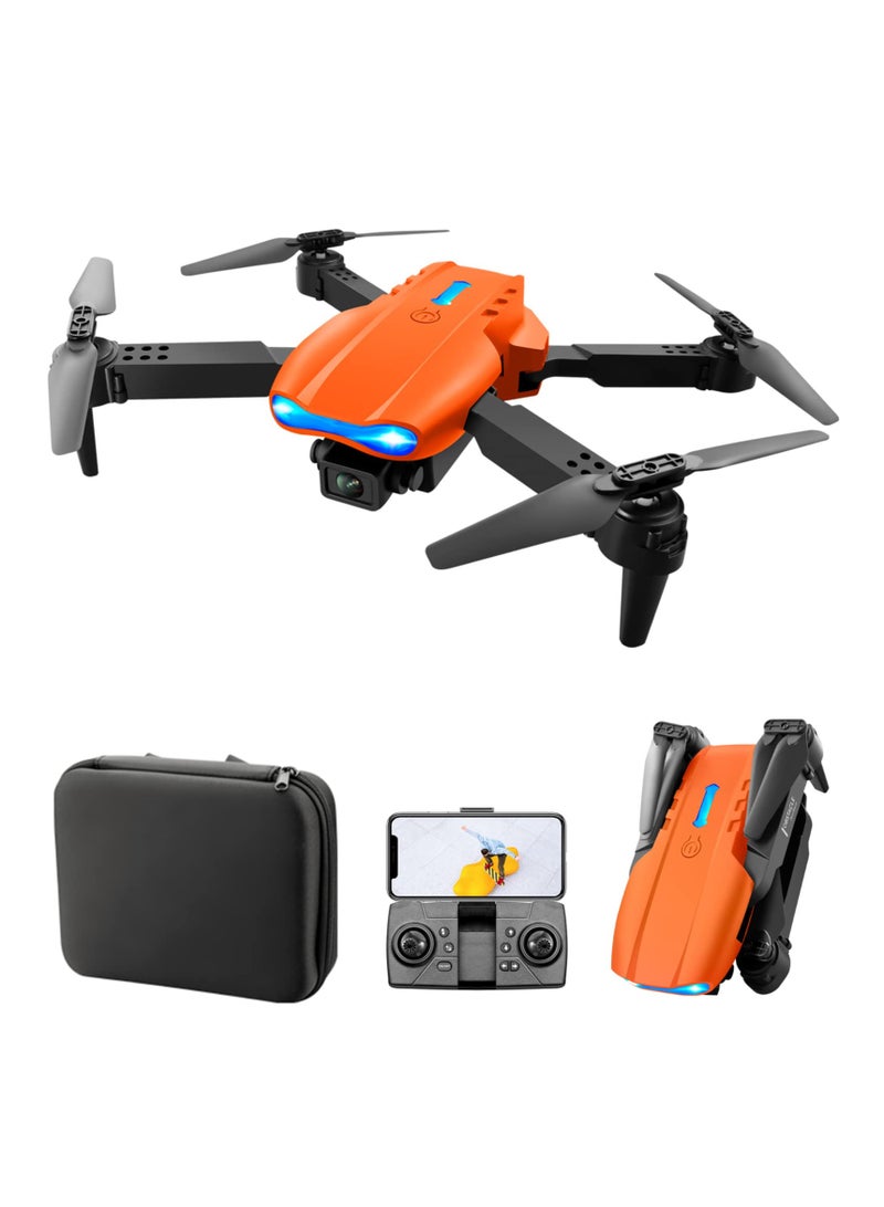 E99 K3 Pro RC Drone with 4K Dual Camera, Mini Drone for Kids and Adults, RC Quadcopter with 3D Flips, Obstacle Avoidance, Trajectory Flight, Headless Mode and Bag (Orange - Image 2