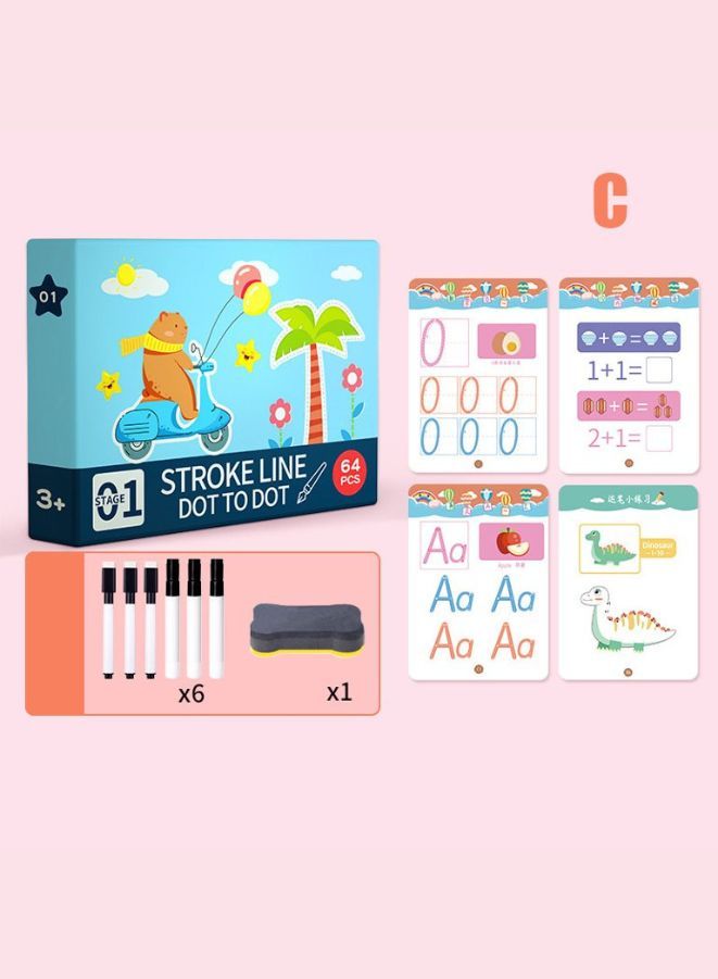 Magical Tracing Workbook Kids's Preschool Educational Toys Erasable Reusable Children's Logical Thinking Training - Image 2