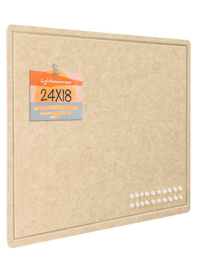 Lightomorrow Bulletin Board, 35 x 17 1/2 inches Felt Board - Decorative Pin Board, Cork Board Alternative for Wall, Foldable Self-Adhesive Vision Board Prayer Board with 20 Pushpins - Oatmeal - Image 1