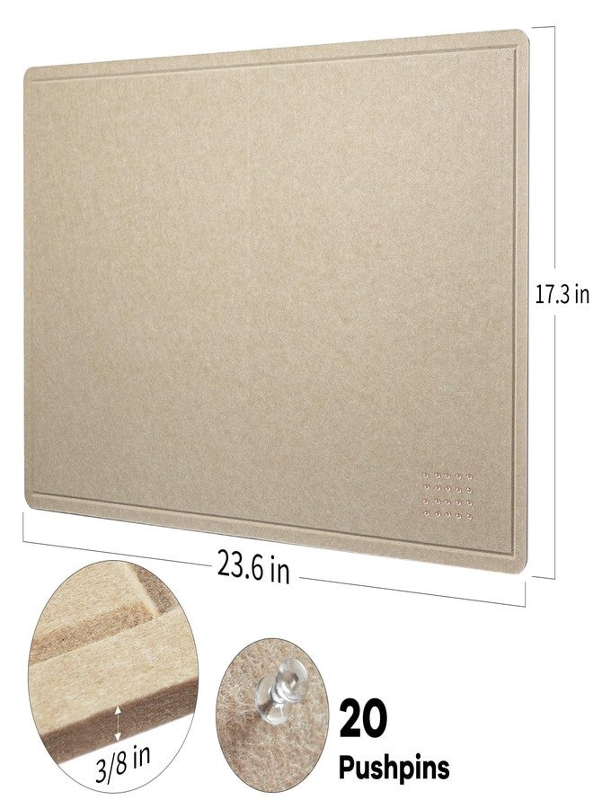 Lightomorrow Bulletin Board, 35 x 17 1/2 inches Felt Board - Decorative Pin Board, Cork Board Alternative for Wall, Foldable Self-Adhesive Vision Board Prayer Board with 20 Pushpins - Oatmeal - Image 4