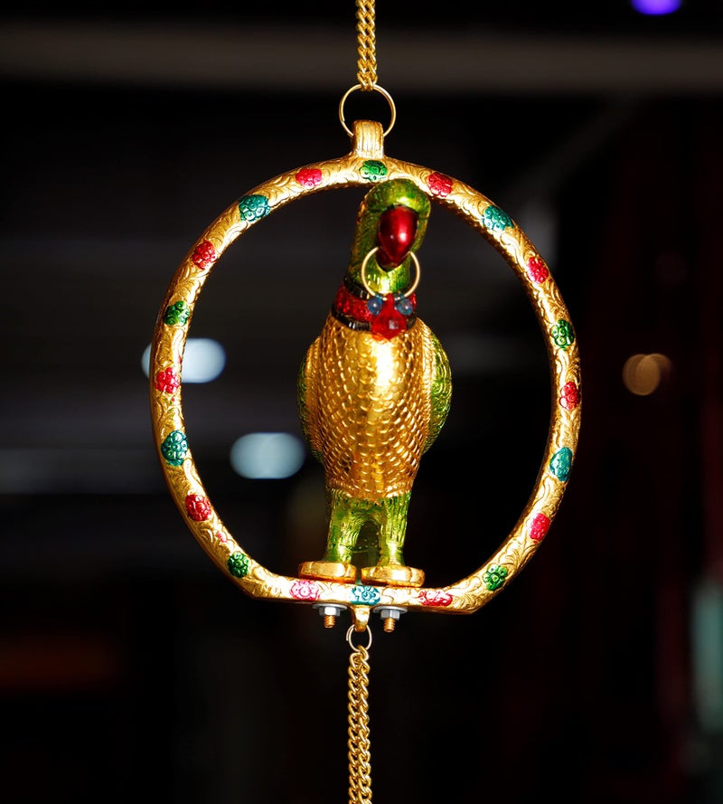 KridayKraft Metal Parrot Statue for Door Hanging,Decor Your Home,Office,Garden Hanging Colorful Parrot Looks Very Beautiful for Gift Idol Animal Showpiece Decorative Figurines..., 20 cm , 19 cm - Image 3