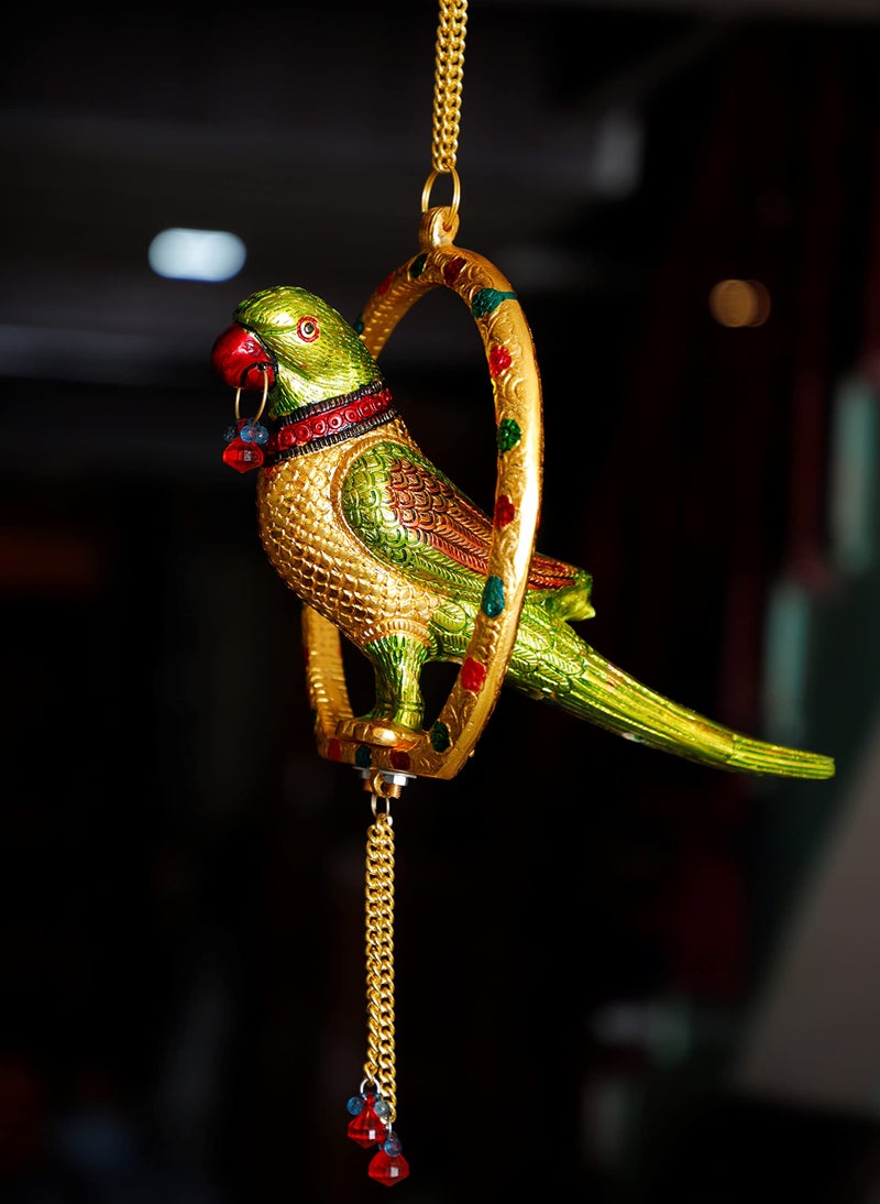KridayKraft Metal Parrot Statue for Door Hanging,Decor Your Home,Office,Garden Hanging Colorful Parrot Looks Very Beautiful for Gift Idol Animal Showpiece Decorative Figurines..., 20 cm , 19 cm - Image 4