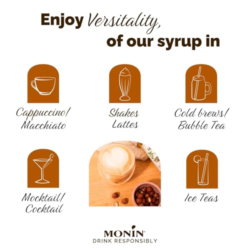 Monin Hazelnut Syrup|Coffees, Lattes, Desserts & Shakes|Pack of 1 (250 ml) - Image 4