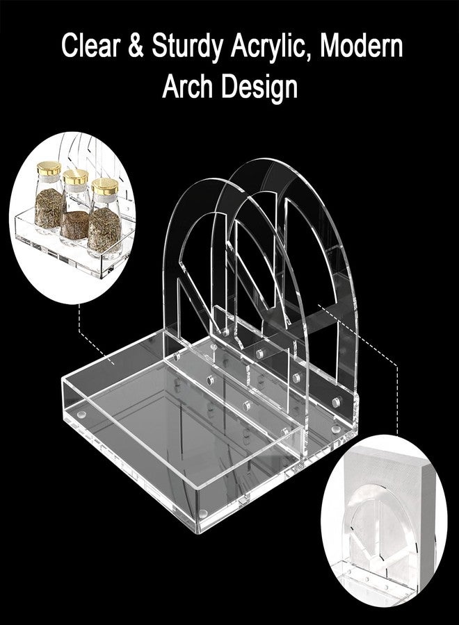 YAGELI Acrylic Napkin Holder with Magnetic Assembly, 2-in-1 Clear Space-Saving Organizer with Salt and Pepper Shakers Caddy for Kitchen Counter, Coffee Station, Office Desk, Modern Tabletop Storage - Image 5
