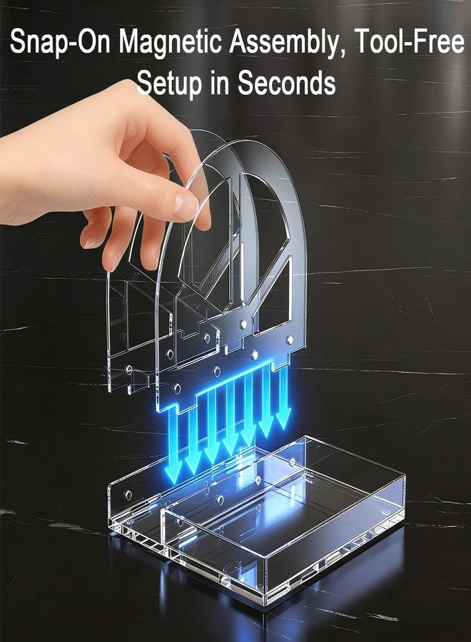 YAGELI Acrylic Napkin Holder with Magnetic Assembly, 2-in-1 Clear Space-Saving Organizer with Salt and Pepper Shakers Caddy for Kitchen Counter, Coffee Station, Office Desk, Modern Tabletop Storage - Image 3