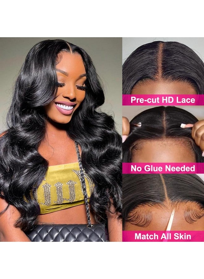 Hedy Wear And Go Glueless Wigs Human Hair Pre Plucked Pre Cut Hd Lace No Glue Body Wave Lace Front Wigs For Black Women Human Hair Glueless With Natural Hairline 180% Density 22 Inch - Image 2