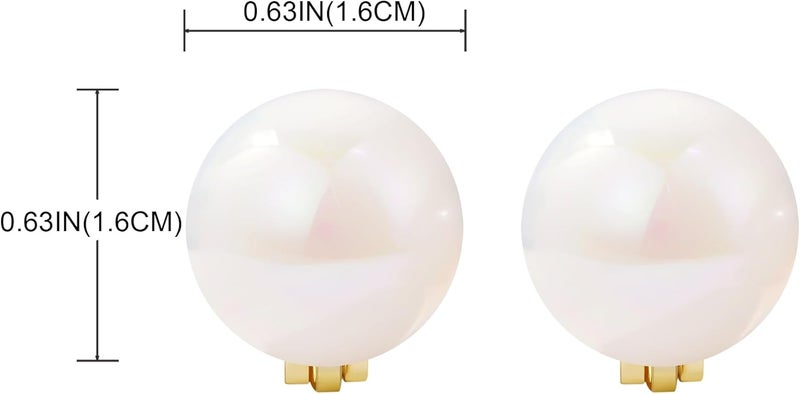 YOQUCOL Simulated Freshwater Pearl Clip On Earrings Not Pierced Elegant Stud Jewelry For Women - Image 2