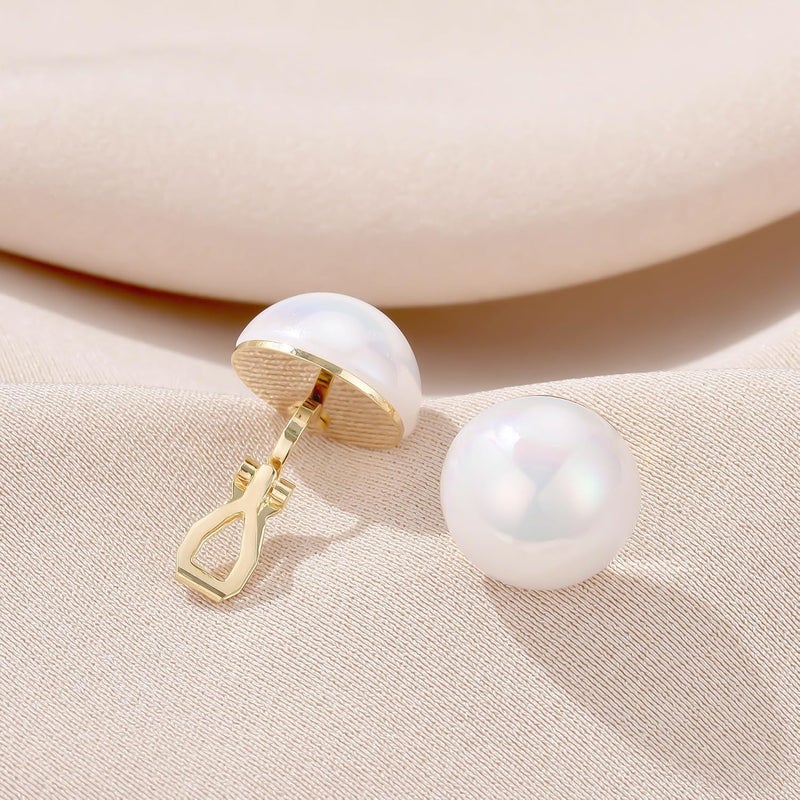 YOQUCOL Simulated Freshwater Pearl Clip On Earrings Not Pierced Elegant Stud Jewelry For Women - Image 5