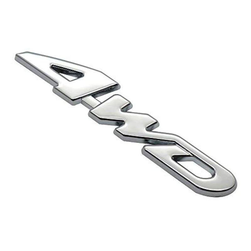 EmbRoom 4WD Emblem Badge3D Letter Metal Aluminum Alloy Fender Side Panel Car Sticker Replacement for All Wheel Drive Off Road SUV Auto Truck Chrome