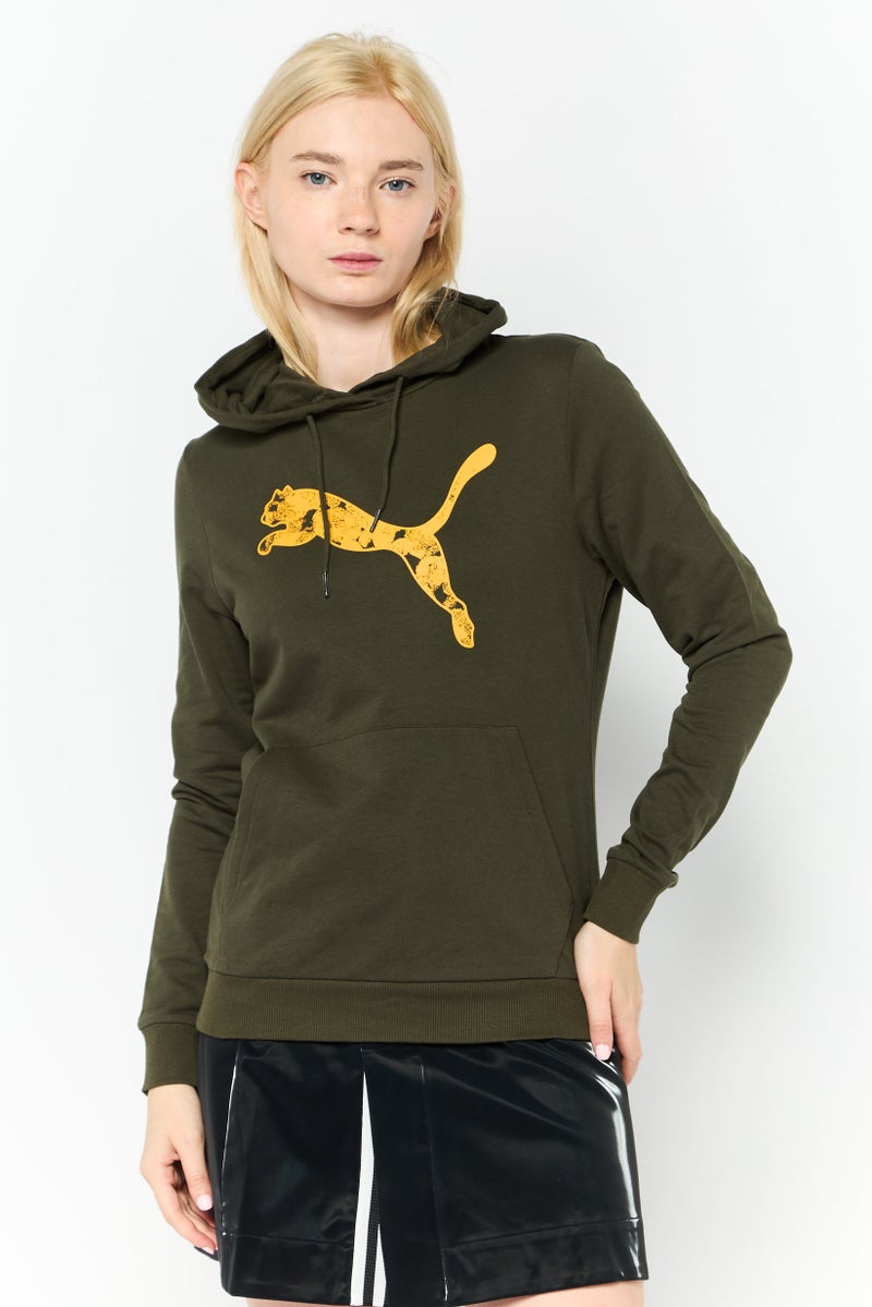 PUMA Women Regular Fit Long Sleeve Outdoor Hoodie, Green  - Image 1