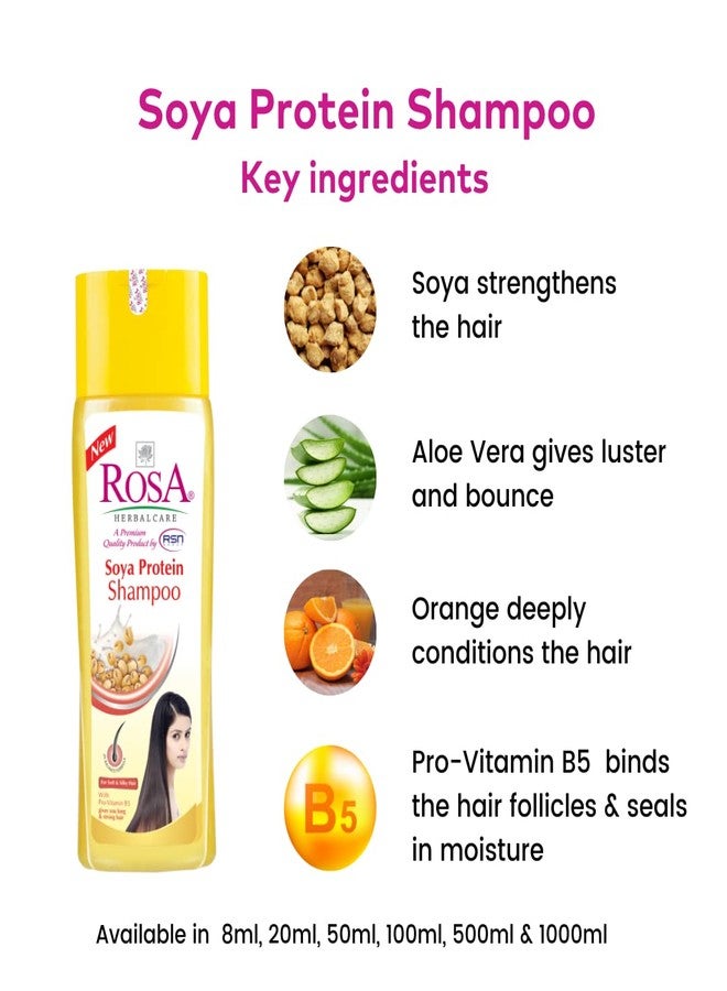 Rosa Soya Protein Shampoo with Orange, Aloe Vera & Pro-Vitamin B5 | Herbal Shampoo for Thin, Weak & Delicate Hair | Natural Hair Strengthening Formula | Unisex - Image 4