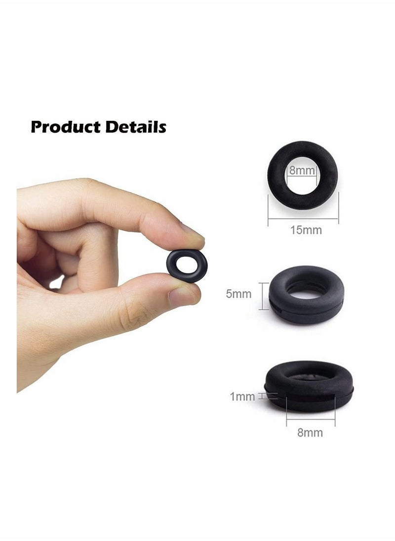 KASTWAVE - Silicone Eyeglasses Temple Tips Sleeve Retainer, Anti-Slip Round Comfort Glasses Retainers for Spectacle Sunglasses Reading Glasses Eyewear, 10 Pairs (Black) - Image 1