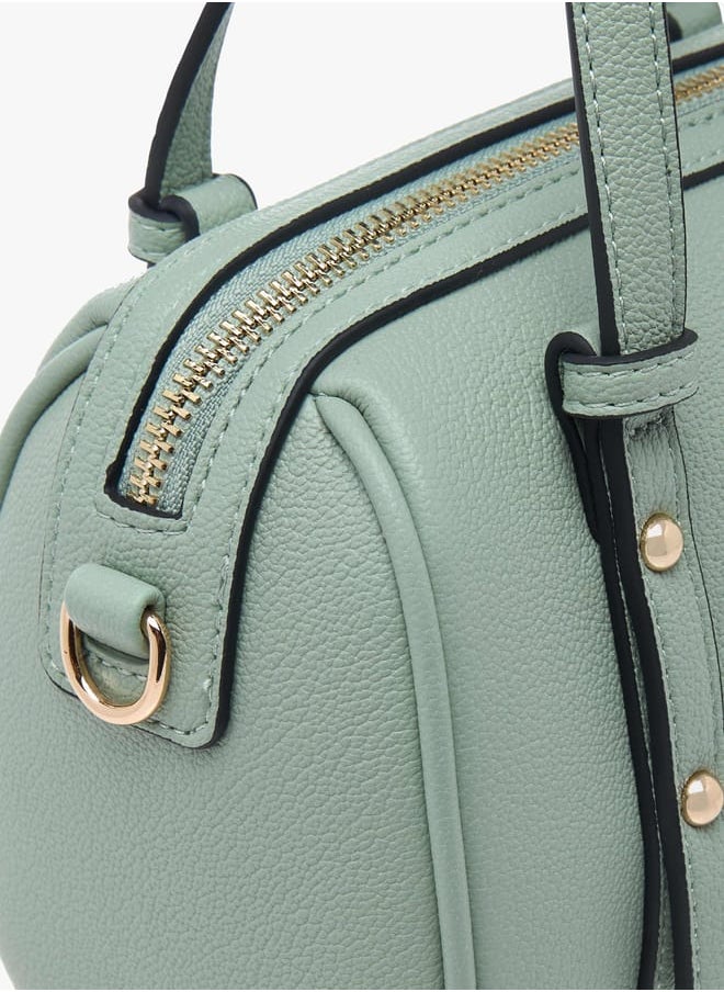 Celeste Women Solid Tote Bag with Zip Closure and Double Handle  - Image 5