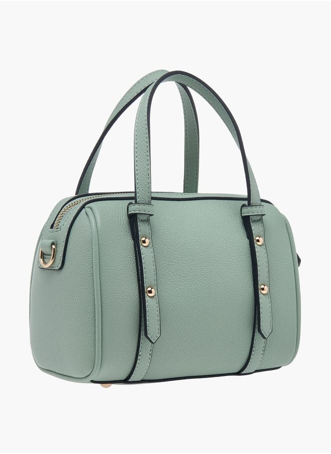 Celeste Women Solid Tote Bag with Zip Closure and Double Handle  - Image 3