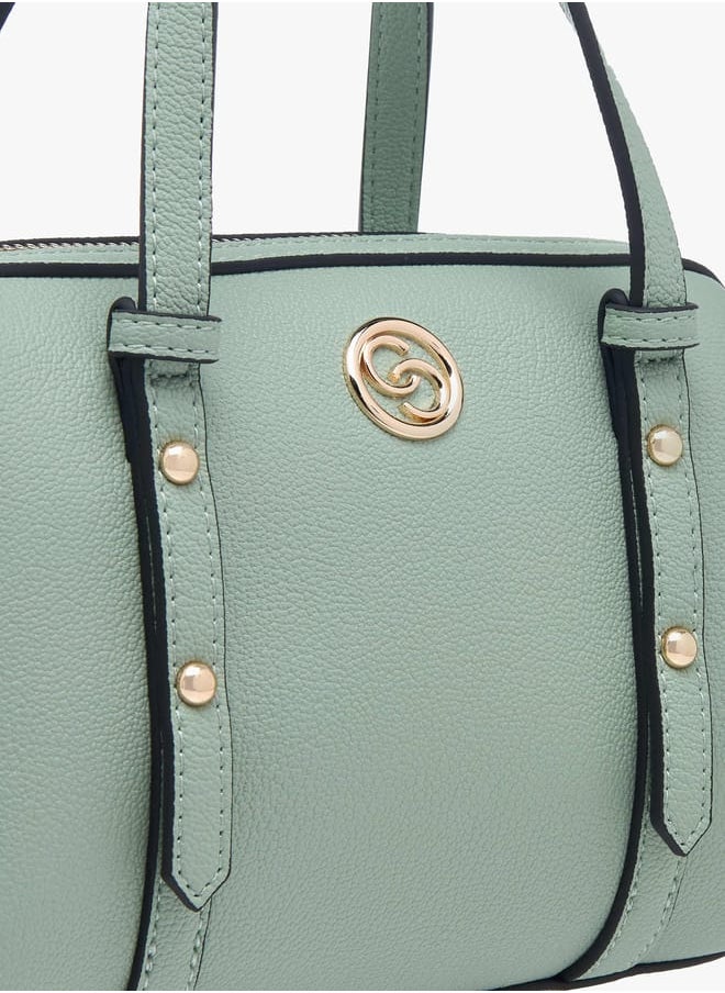 Celeste Women Solid Tote Bag with Zip Closure and Double Handle  - Image 4