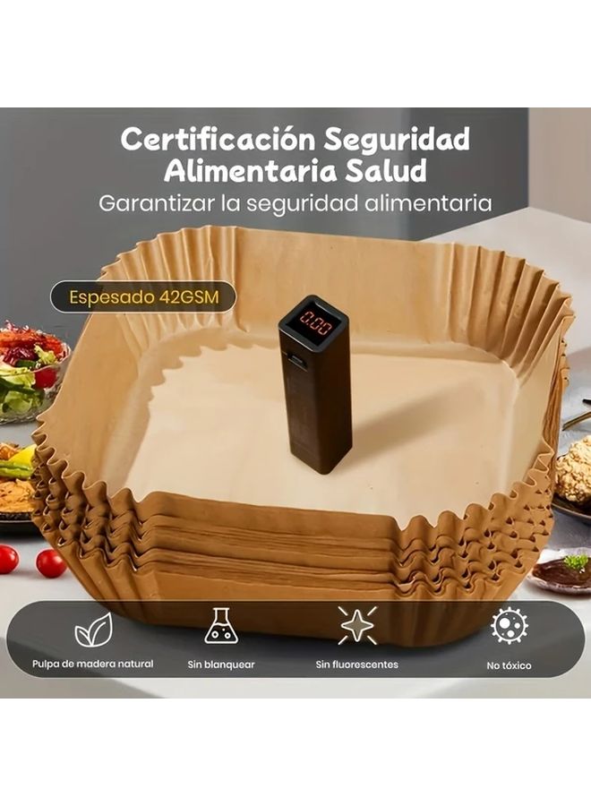 ٤٩ قطعة من أغطية صواني القلي الهوائي المربعة، خالية من مادة BPA، يمكن التخلص منها ومقاومة للحرارة، مقاس ٧.٨٧ بوصة - Image 4