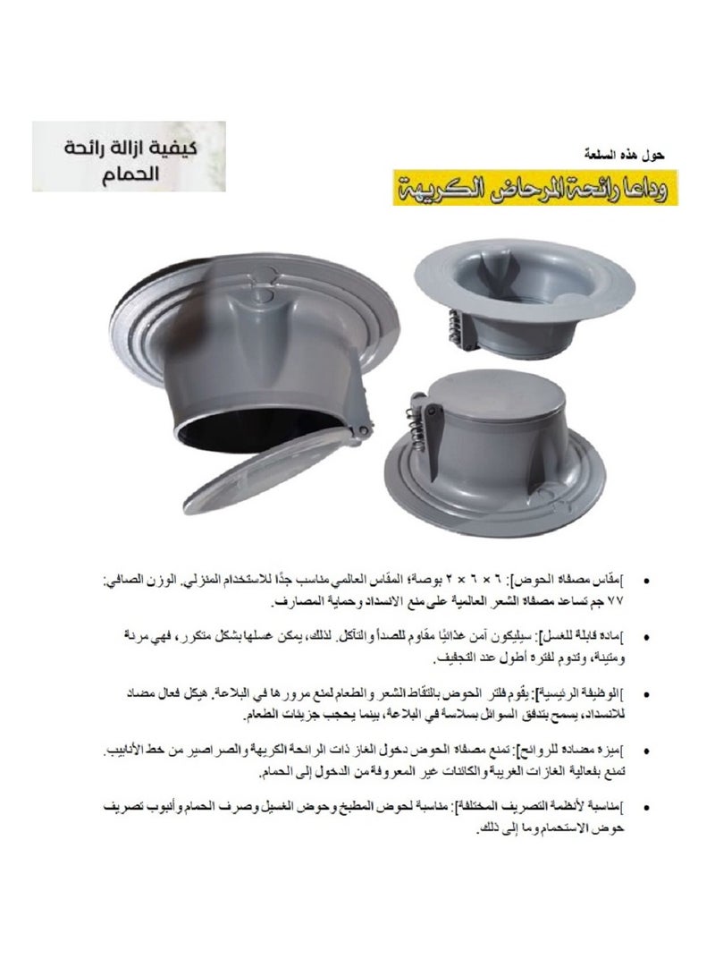 Shams Drain cover, 15 cm by 15 cm, with odor preventer - Image 5