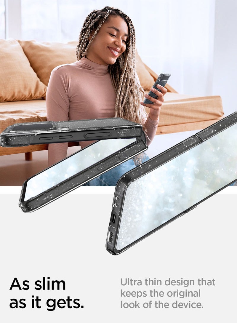 Spigen Air Skin Glitter Case Cover For Samsung Galaxy Z Flip 4 (2022) - Crystal Quartz - Image 3