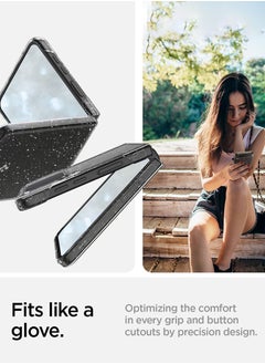Spigen غطاء حماية Air Skin Glitter لهاتف Samsung Galaxy Z Flip 4 (2022) - Crystal Quartz  - Image 2