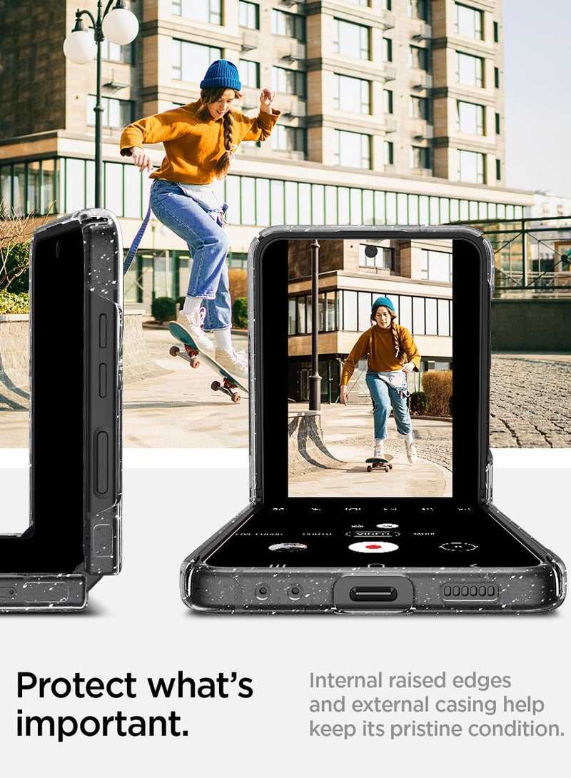 Spigen Air Skin Glitter Case Cover For Samsung Galaxy Z Flip 4 (2022) - Crystal Quartz - Image 4