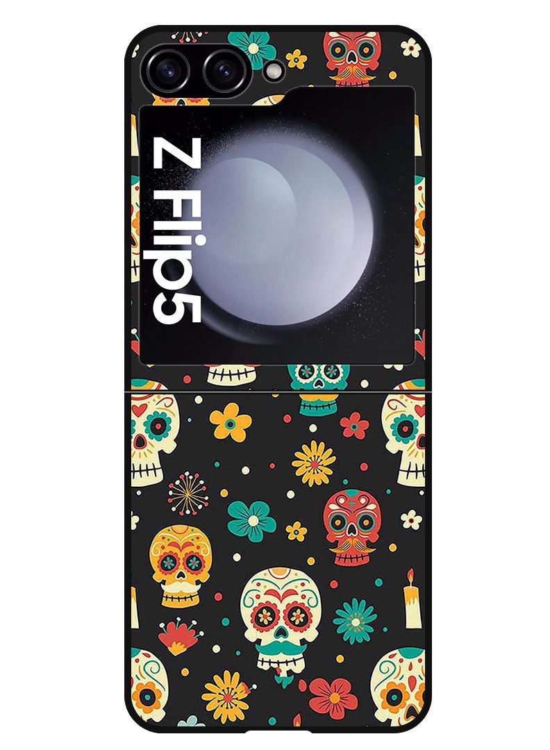 Theodor Protective Case Anti Scratch Shock Proof Bumper Cover For Samsung Galaxy Z Flip 5 Skeleton Patterns - Image 1