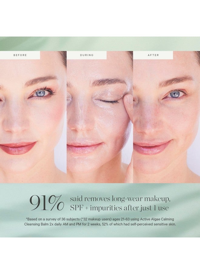 KORA Organics Active Algae Calming Cleansing Balm, Balancing Facial Cleanser to Help Reduce Redness & Blemishes, Melt Away Makeup & Sunscreen, Face Wash for Men and Women, 3.38 fl oz - Image 3